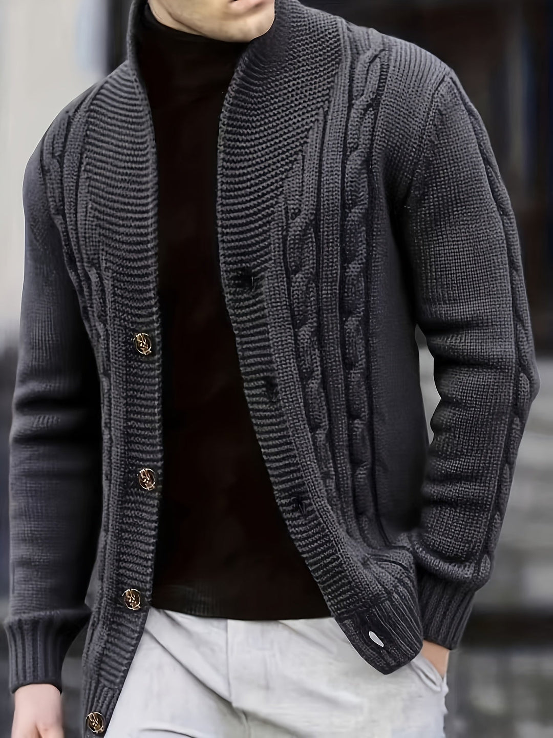 Men's Cable Knit PUllover Sweater
