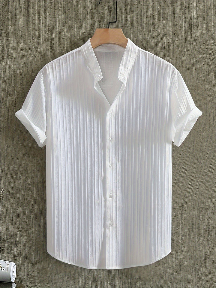 Men's Textured Button Front Shirt