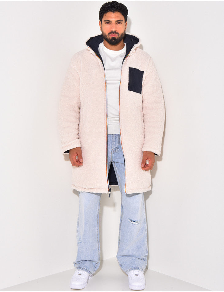 Men's Long Warm Reversible Coat