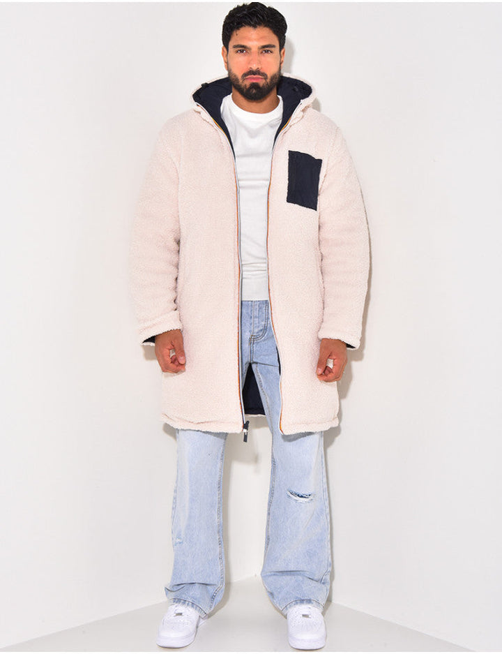 Men's Long Warm Reversible Coat