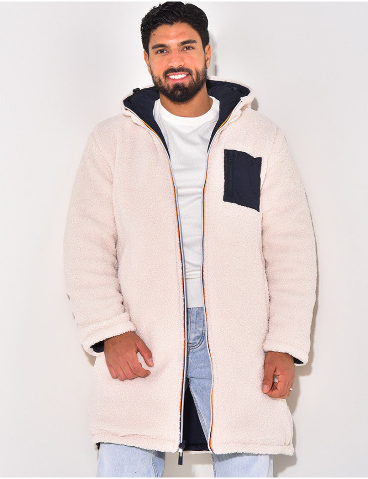 Men's Long Warm Reversible Coat