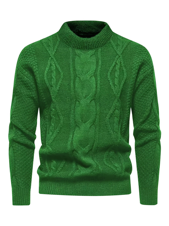 Men's Cable Knit Crew Neck Sweater