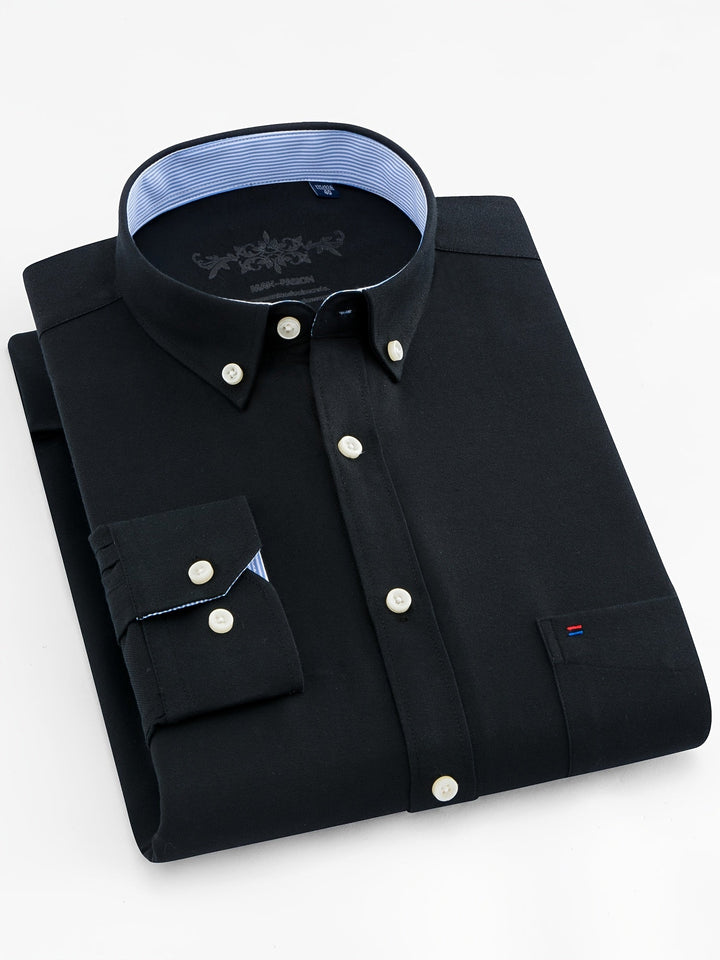 Men's Solid Lapel Pocket Shirt