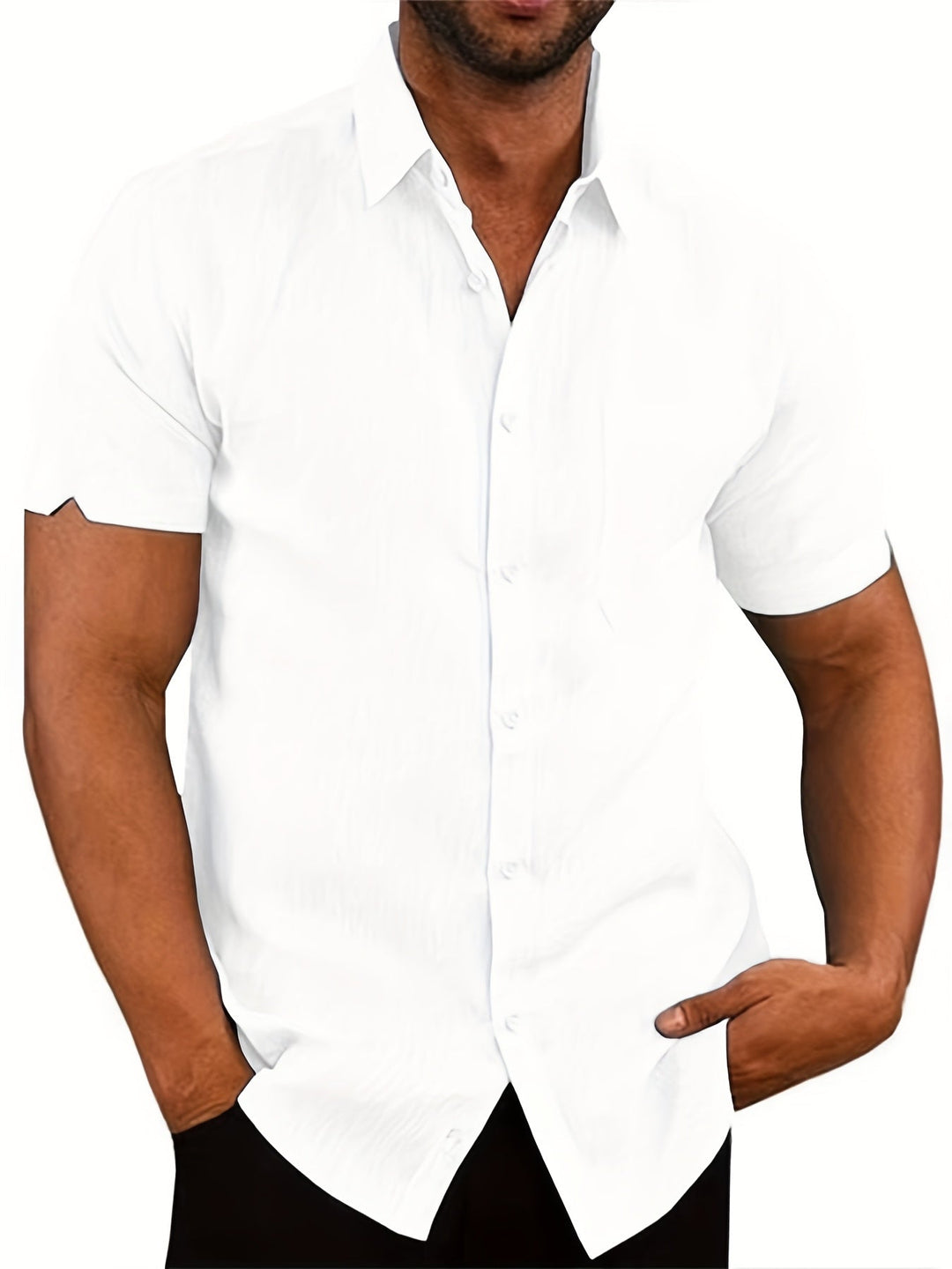 Men's Lapel Linen Shirt