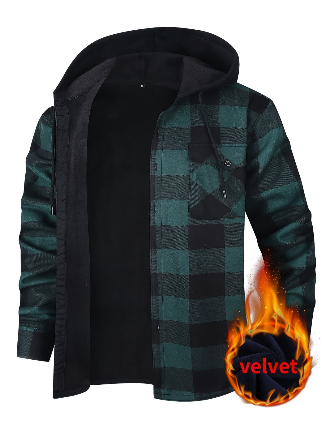 Men's Plaid Hooded Jacket