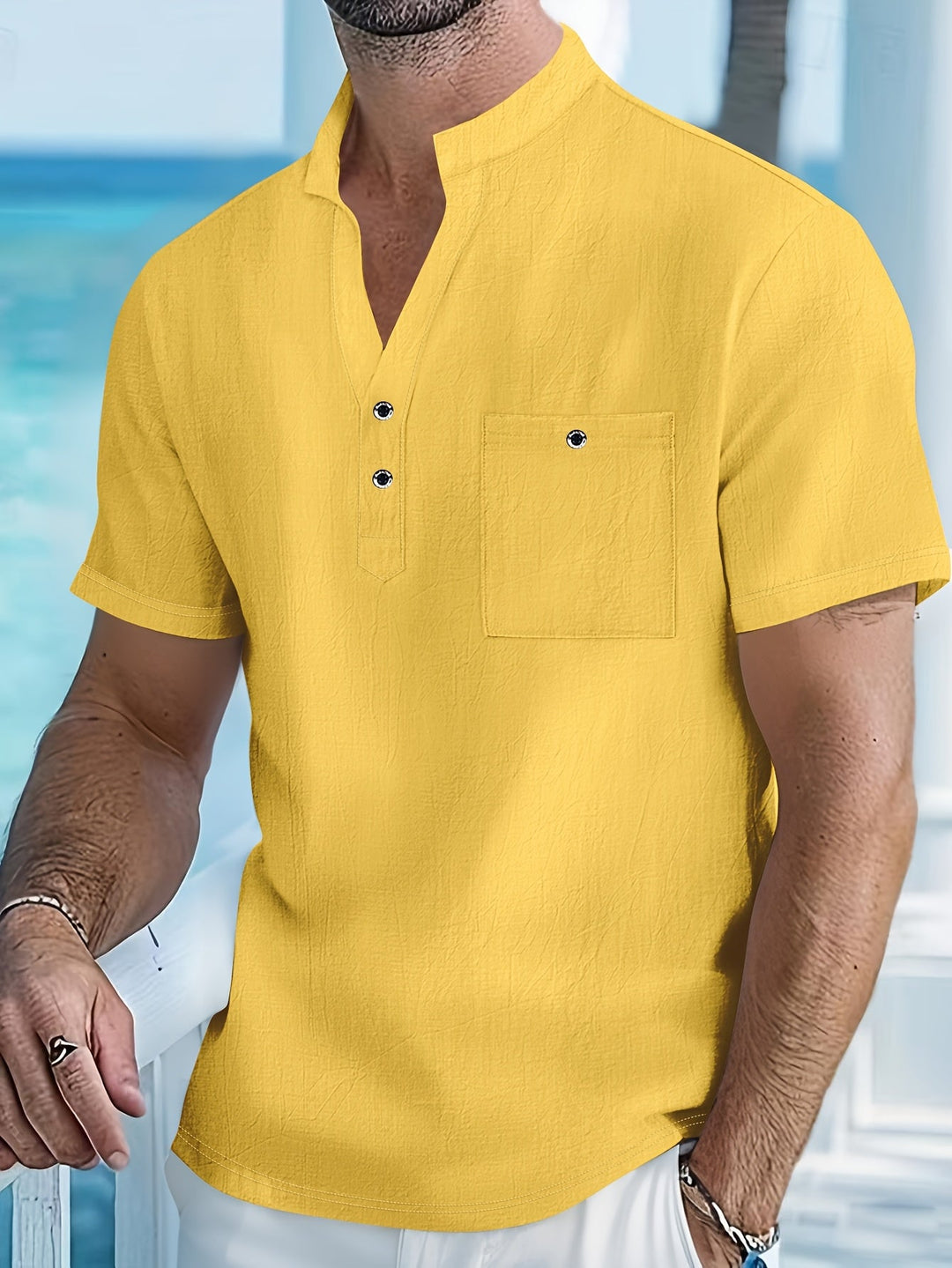 Men's Henley Cotton Shirt