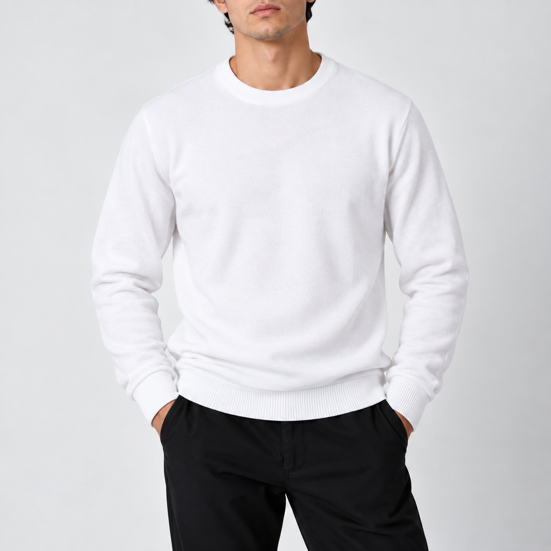 Men's Lightweight Crew Neck Knit Sweater – Relaxed Fit Pullover