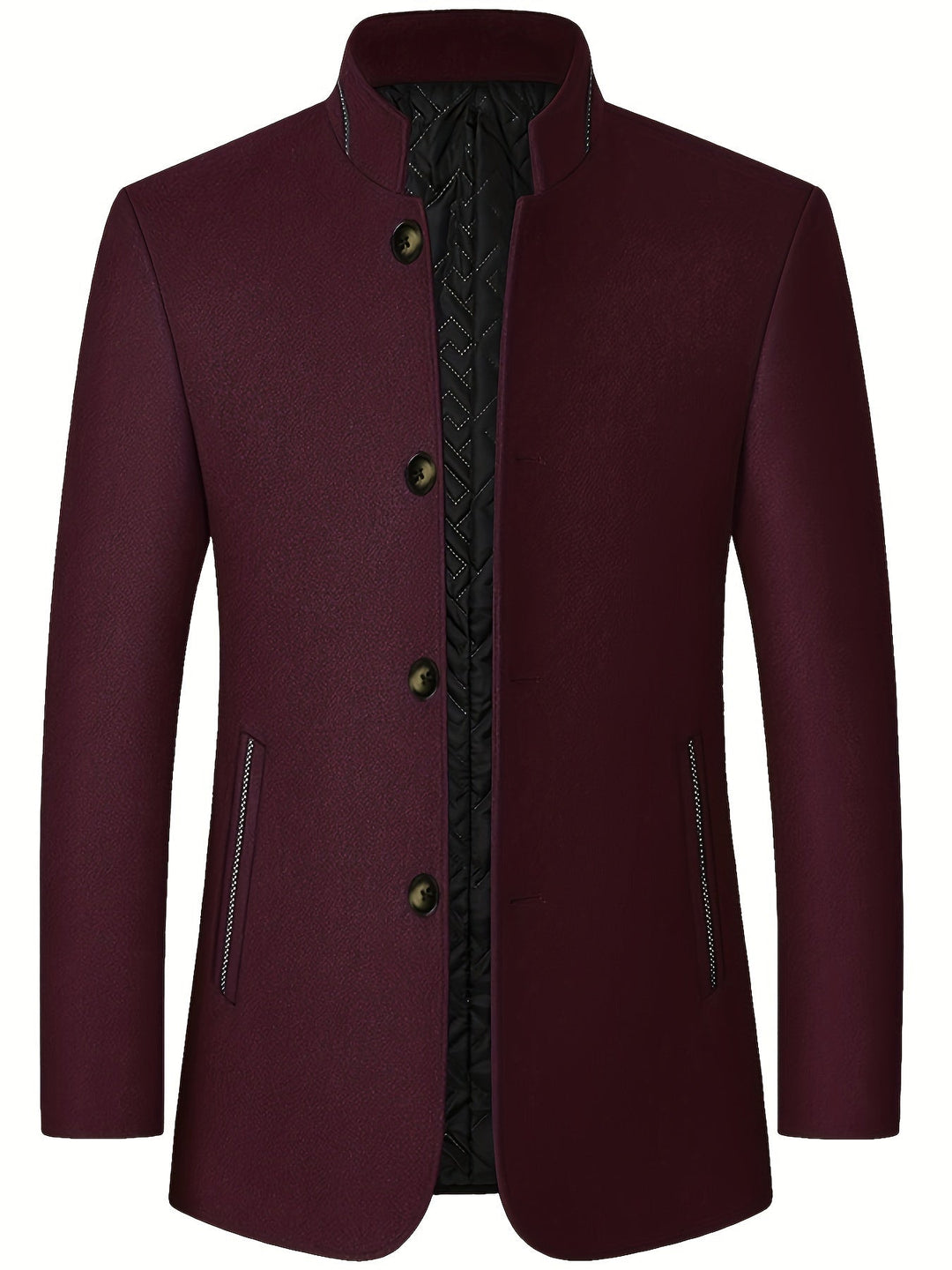 Men's Stand Collar Tweed Jacket