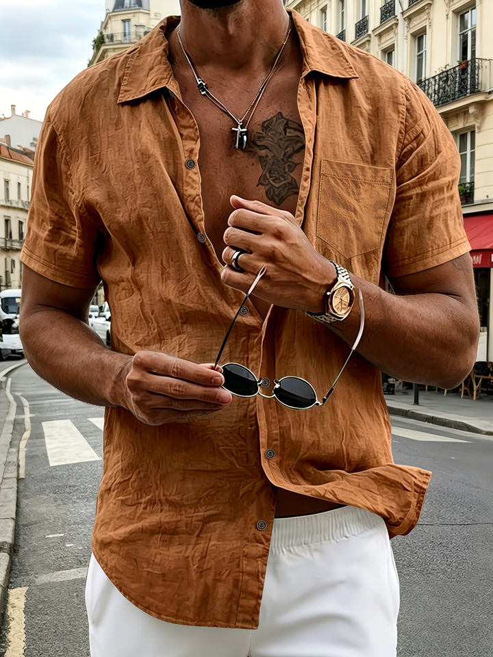 Men's Cotton Henley Shirt