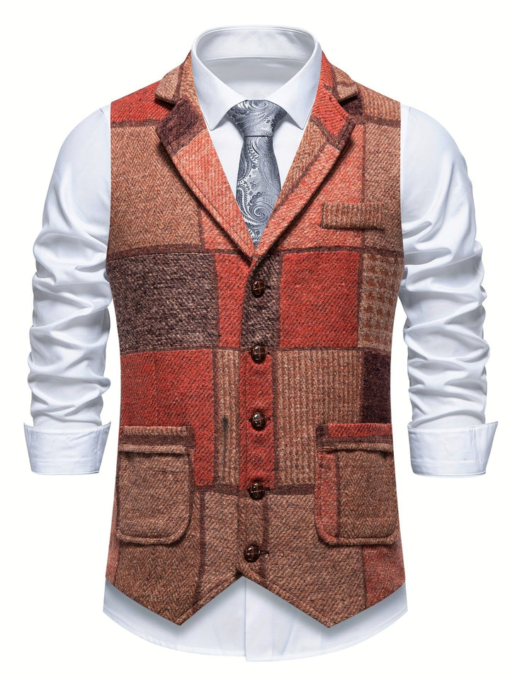 Men's Formal Tweed Vest