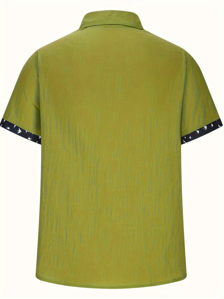 Men's Linen Blend Lapel Shirt
