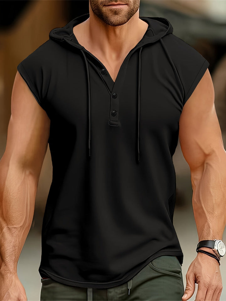 Men's Hooded Henley Shirt