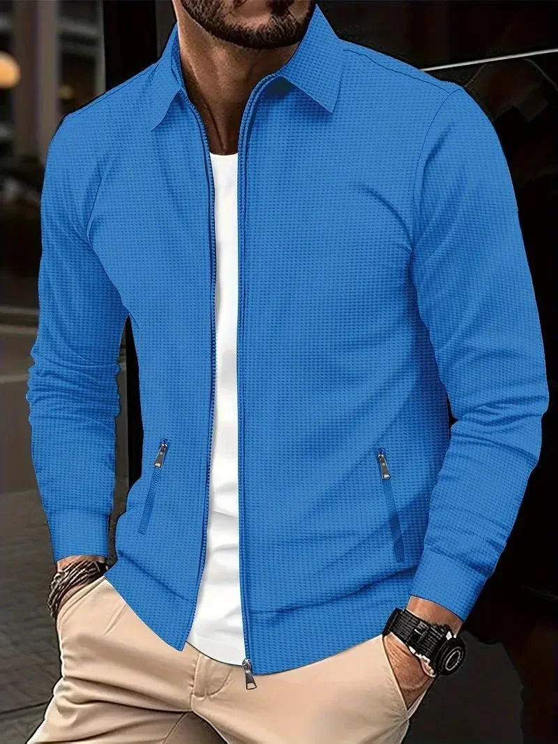 Men's Stand Collar Zip Cardigan
