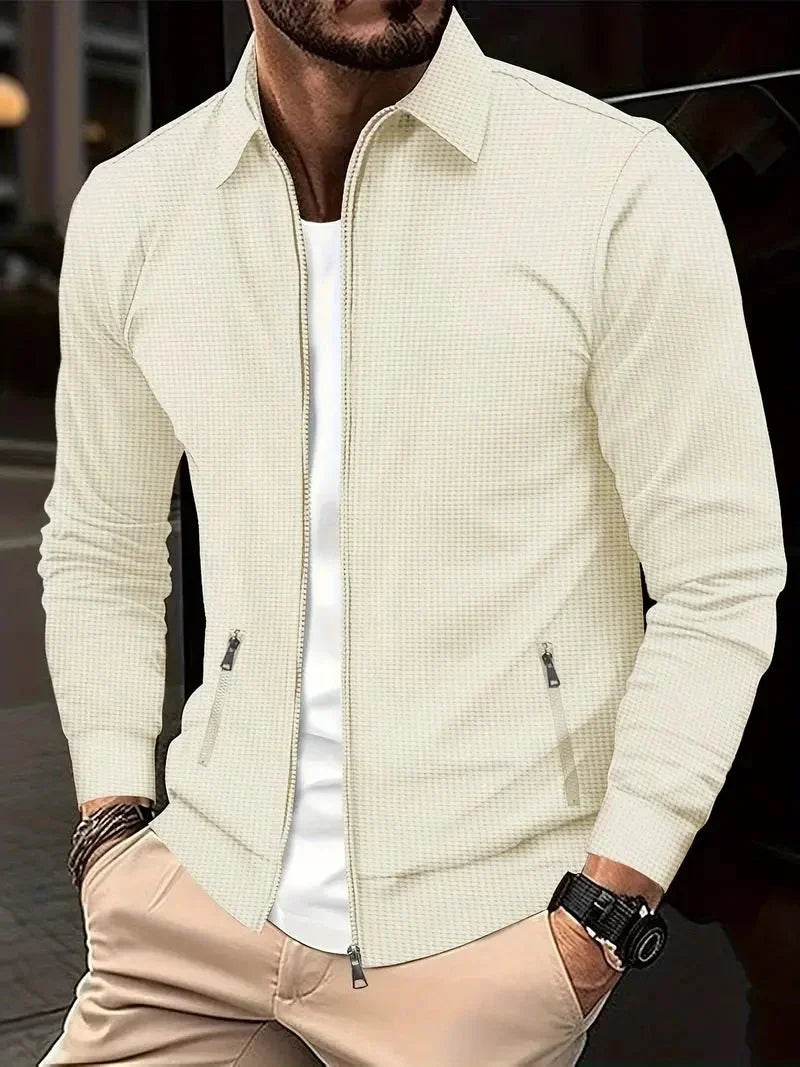 Men's Stand Collar Zip Cardigan