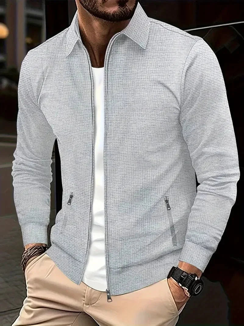 Men's Stand Collar Zip Cardigan