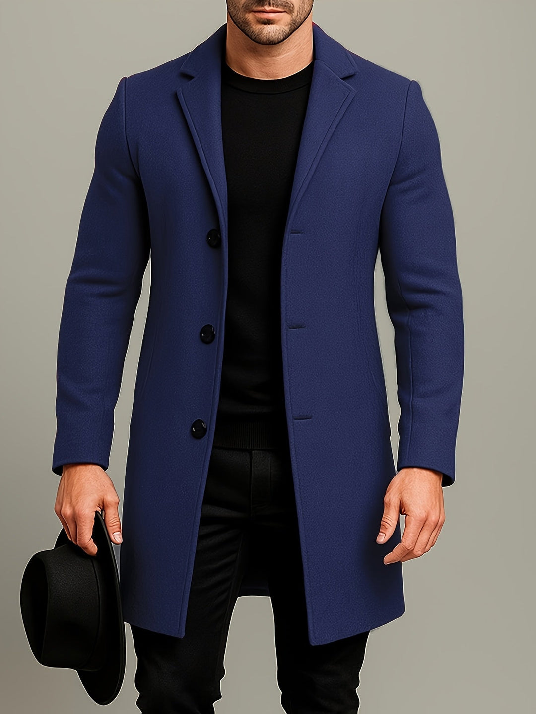 Men's Mid Length Tweed Overcoat