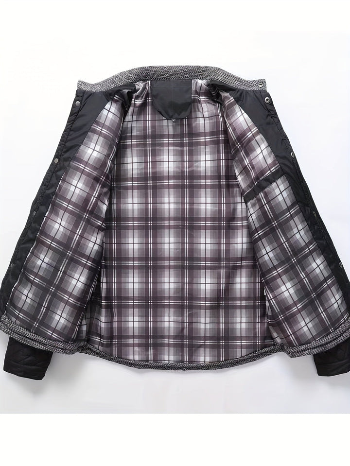 Men's Color Block Stand Collar Jacket