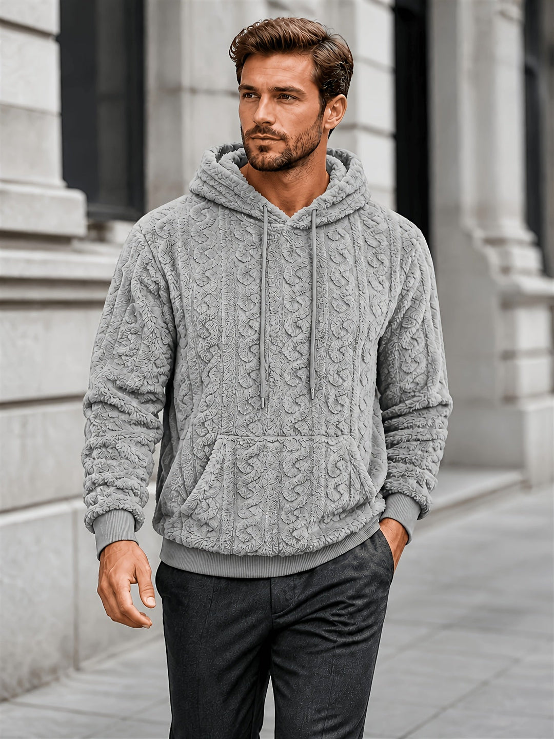 Men's Zip Stripe Hoodie