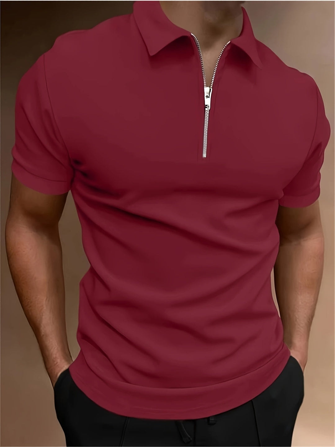 Men's Stretch Zip Polo Shirt