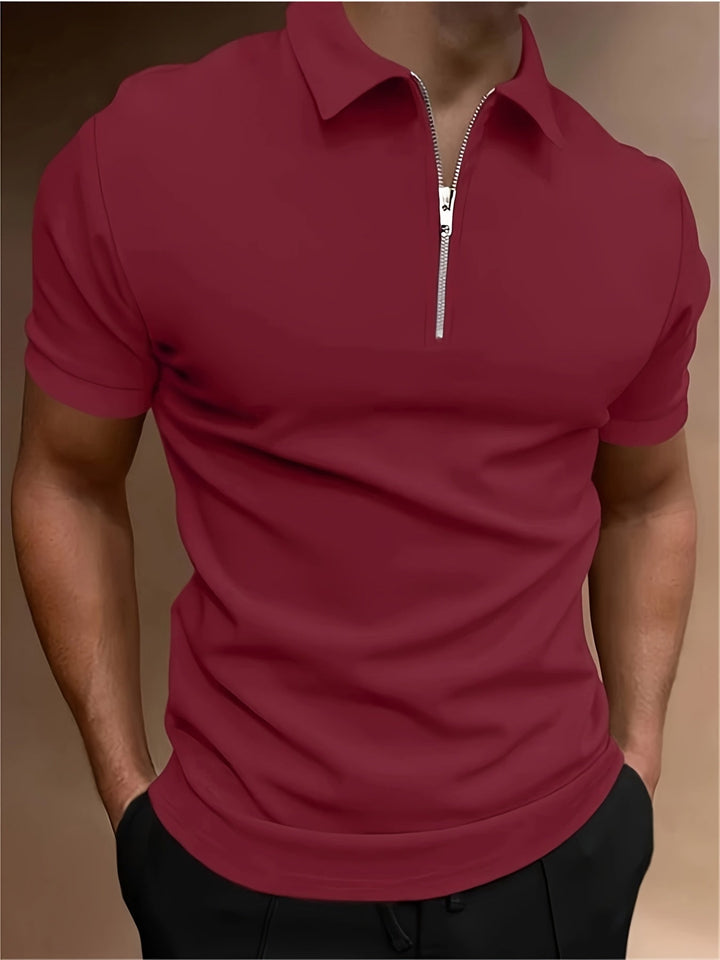 Men's Stretch Zip Polo Shirt