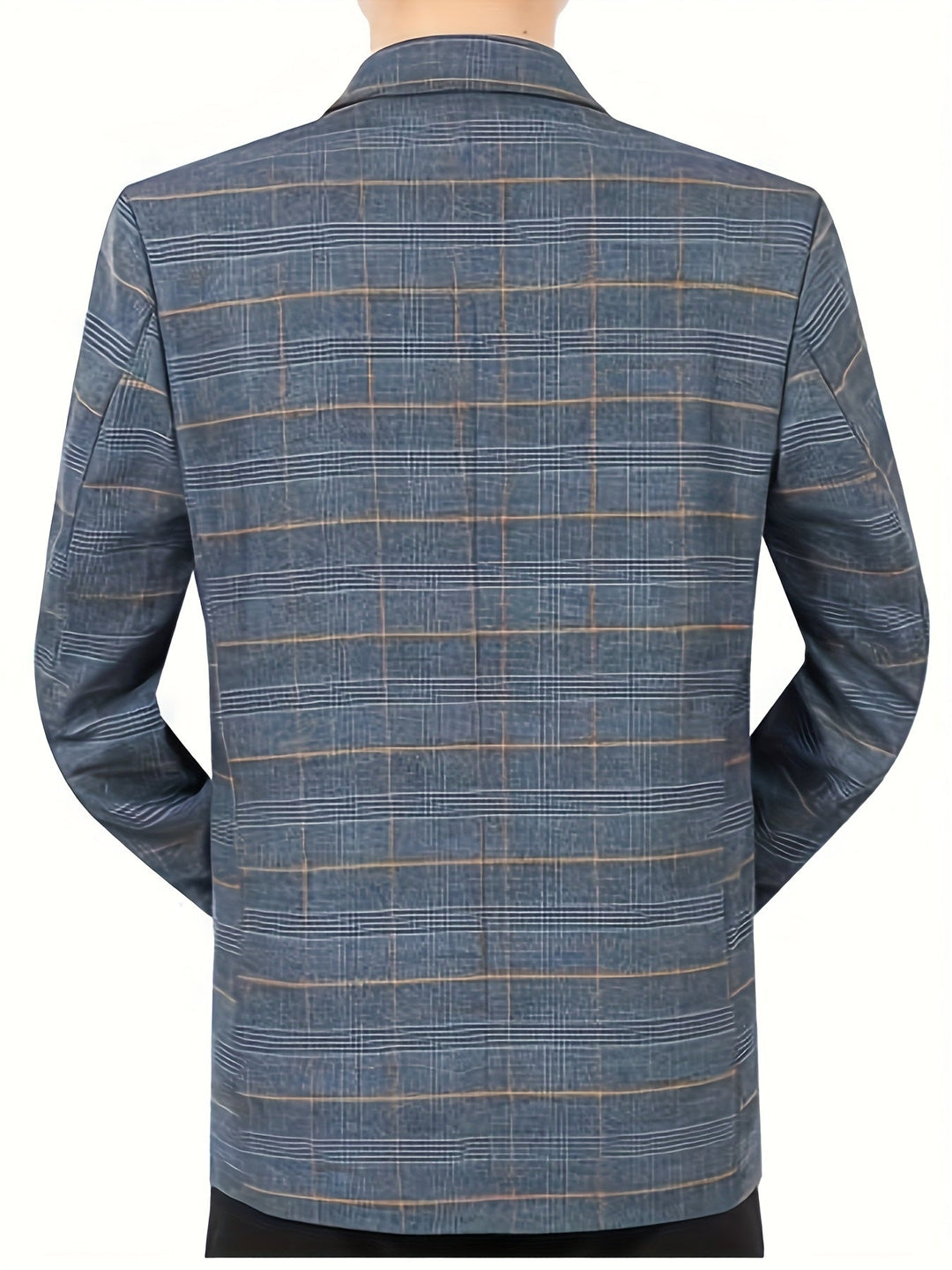 Men's Plaid Lapel Blazer