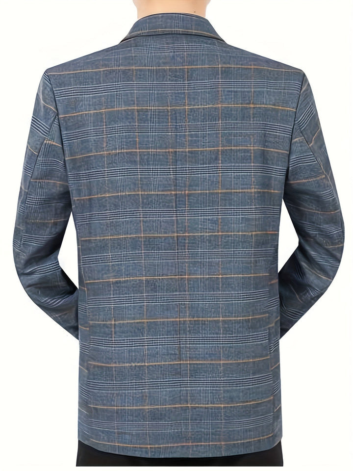 Men's Plaid Lapel Blazer