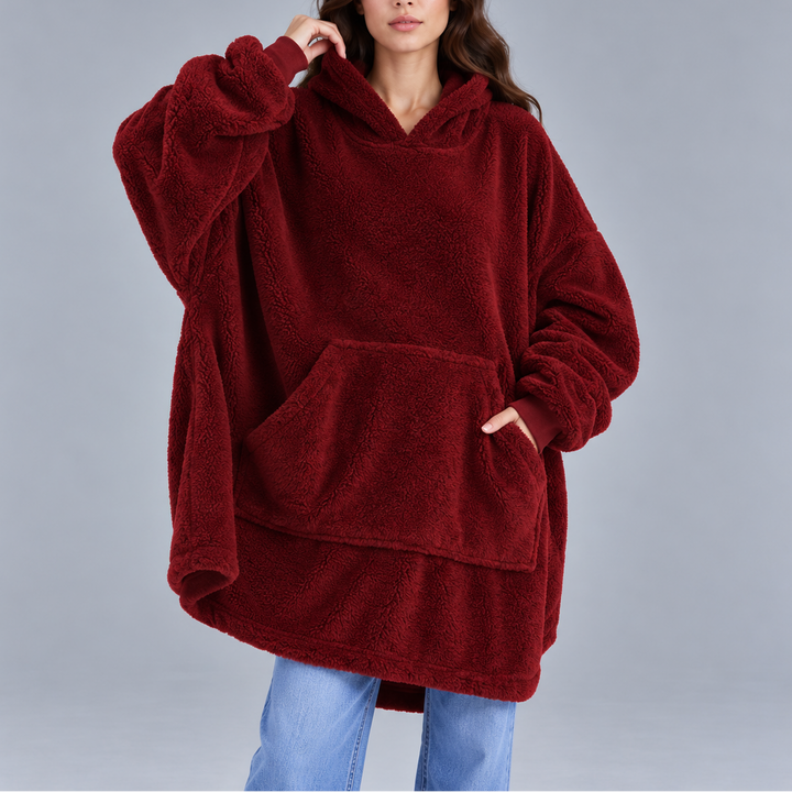 Women's Winter Oversized Fleece Hoodie – Ultra Warm & Cozy Sherpa Blanket Sweatshirt