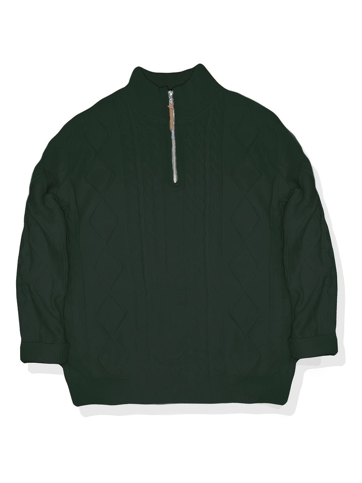 Men's Cable Knit Half Zip Sweater