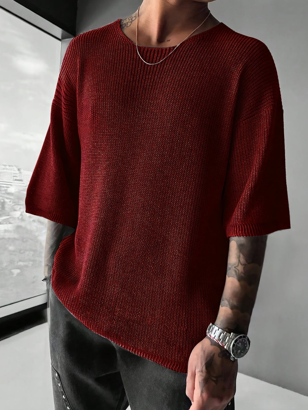 Men's Textured Knit PUllover