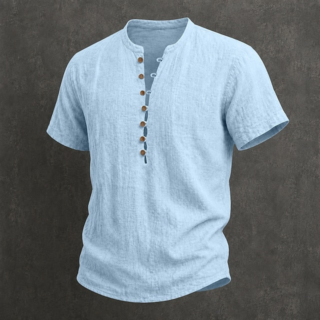 Men's Cotton Mao Collar Shirt