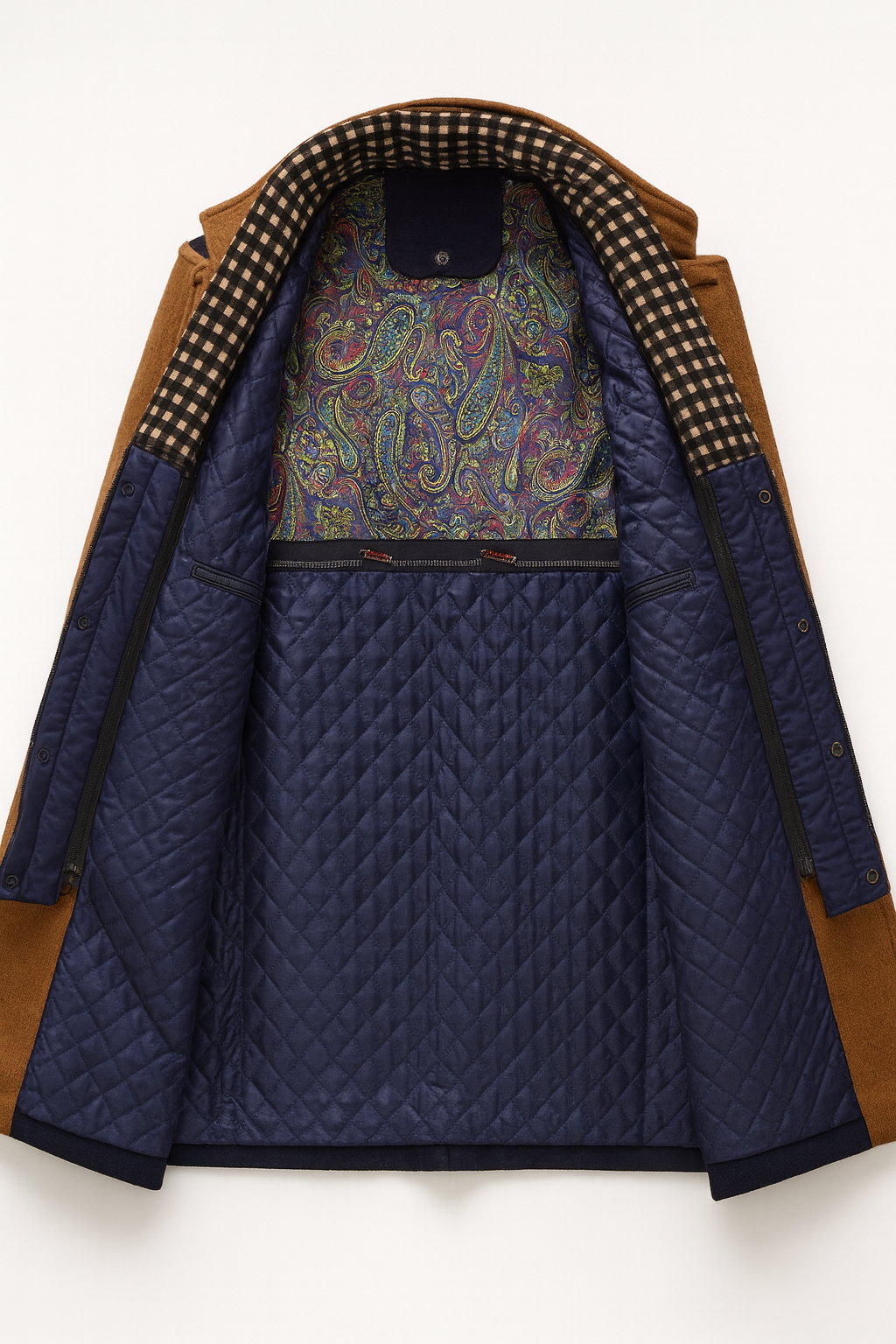 Men's Colorblock Wool Overcoat
