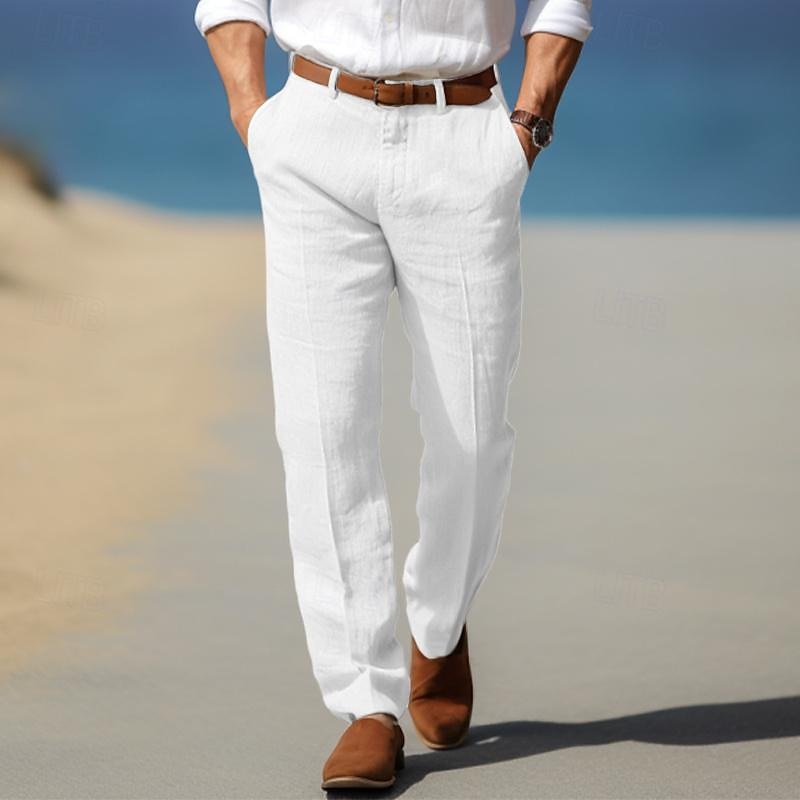 Luxury Men'S Premium Linen Pants (with Belt Loops)