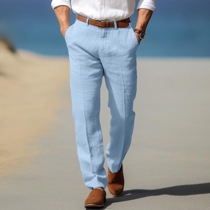Luxury Men'S Premium Linen Pants (with Belt Loops)