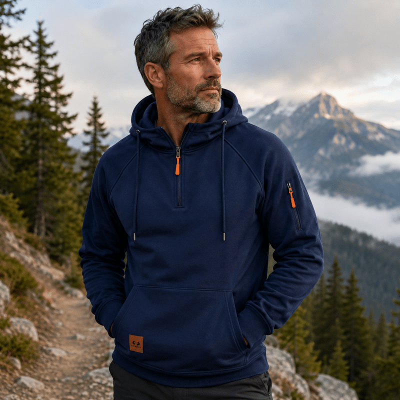 Men's Half Zip Hooded Sweatshirt
