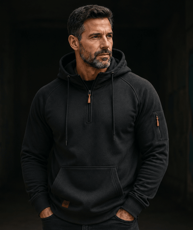 Men's Half Zip Hooded Sweatshirt