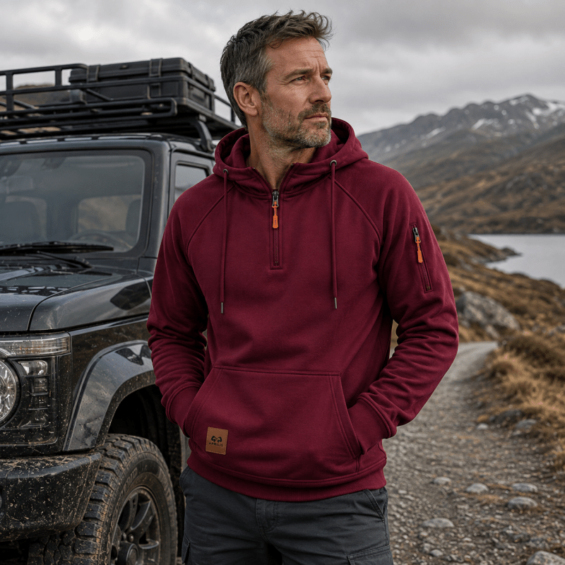 Men's Half Zip Hooded Sweatshirt