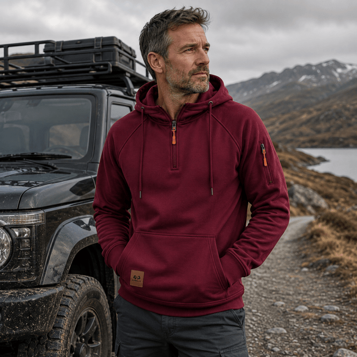 Men's Half Zip Hooded Sweatshirt