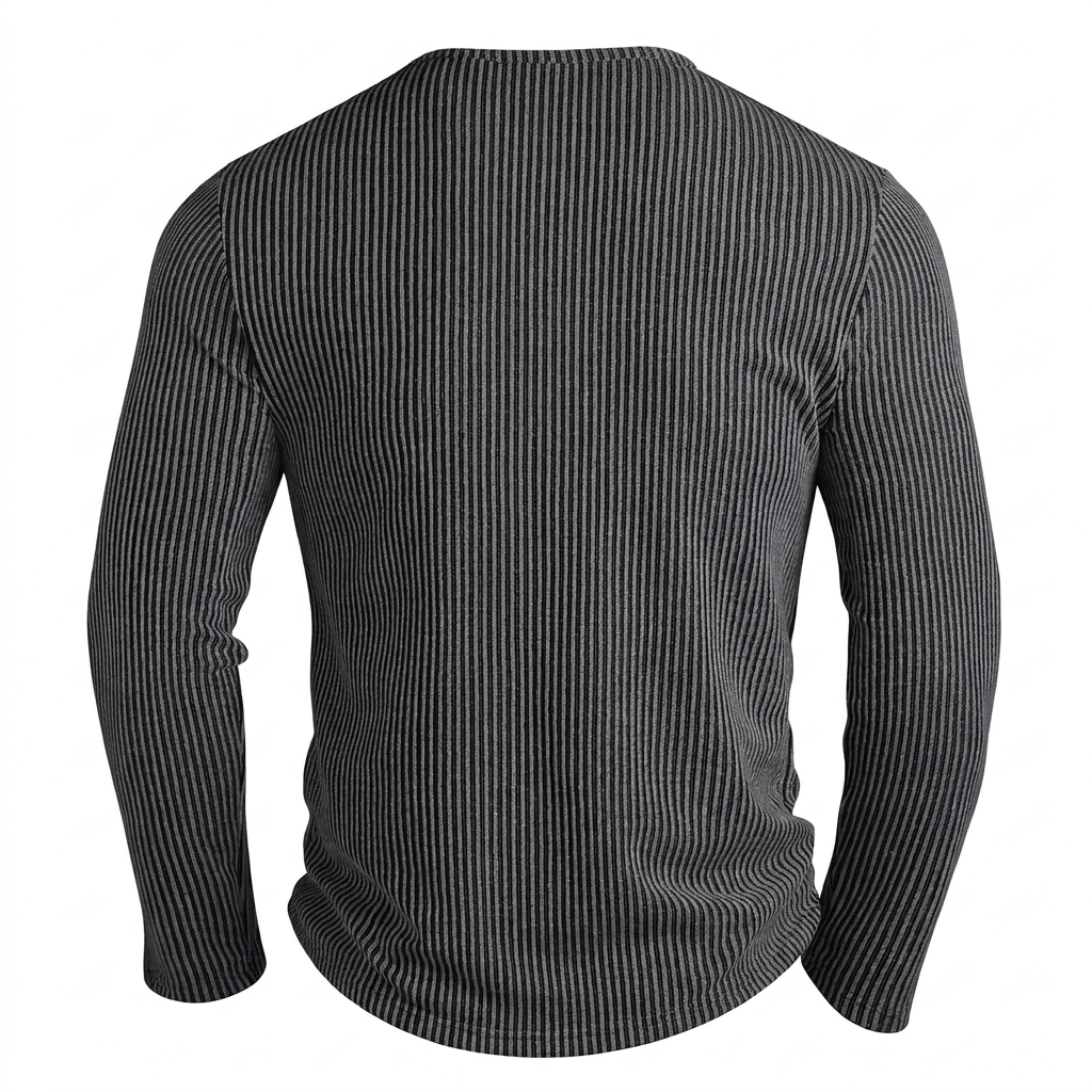 Men's Textured Knit Henley Shirt