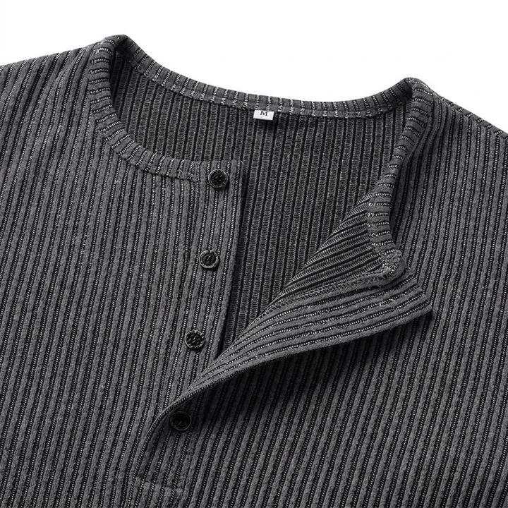 Men's Textured Knit Henley Shirt