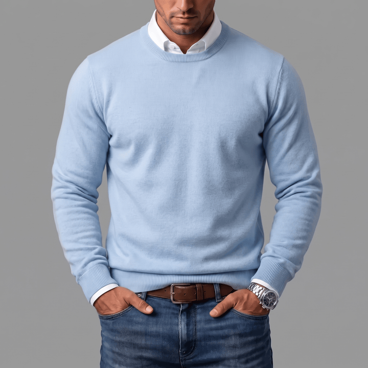 Men's Wool Blend Crew Neck Sweater