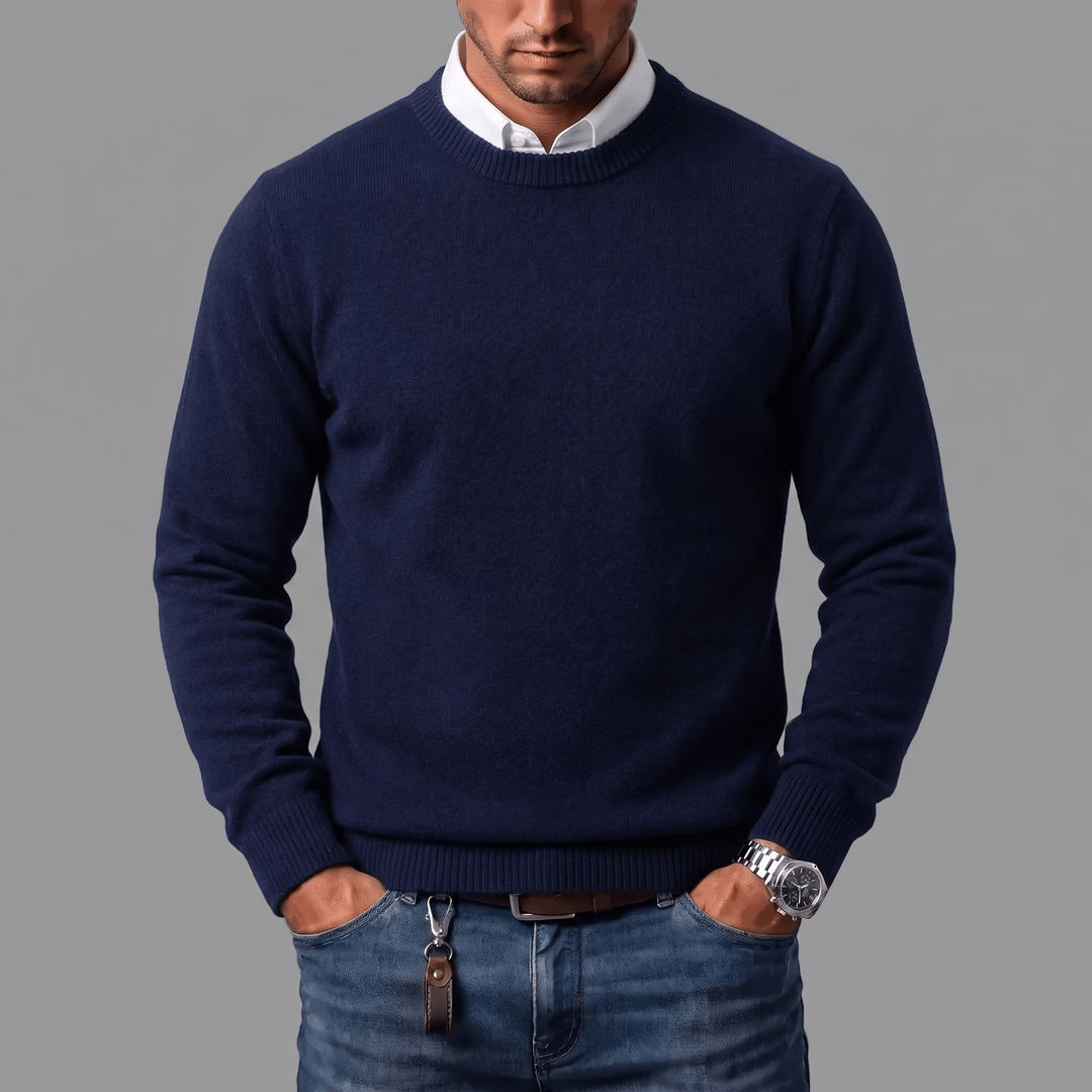 Men's Wool Blend Crew Neck Sweater
