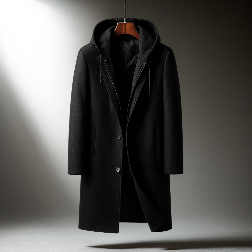 Men's Wool Hooded Coat