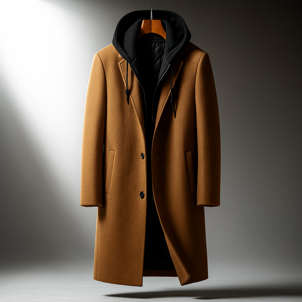 Men's Wool Hooded Coat