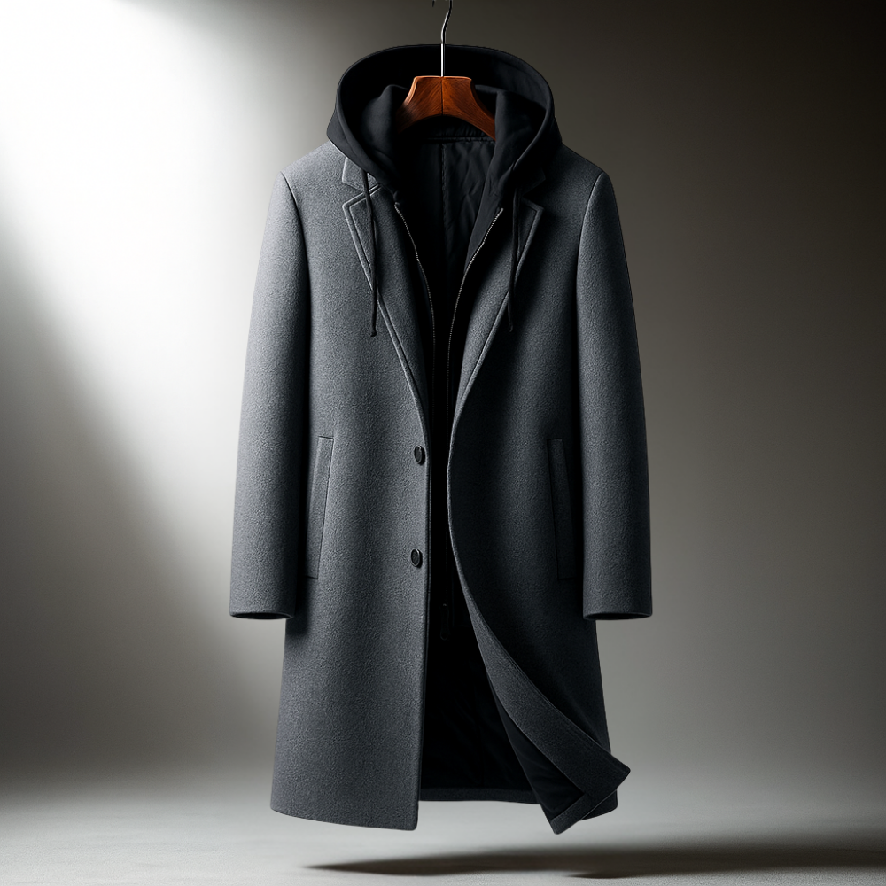Men's Wool Hooded Coat
