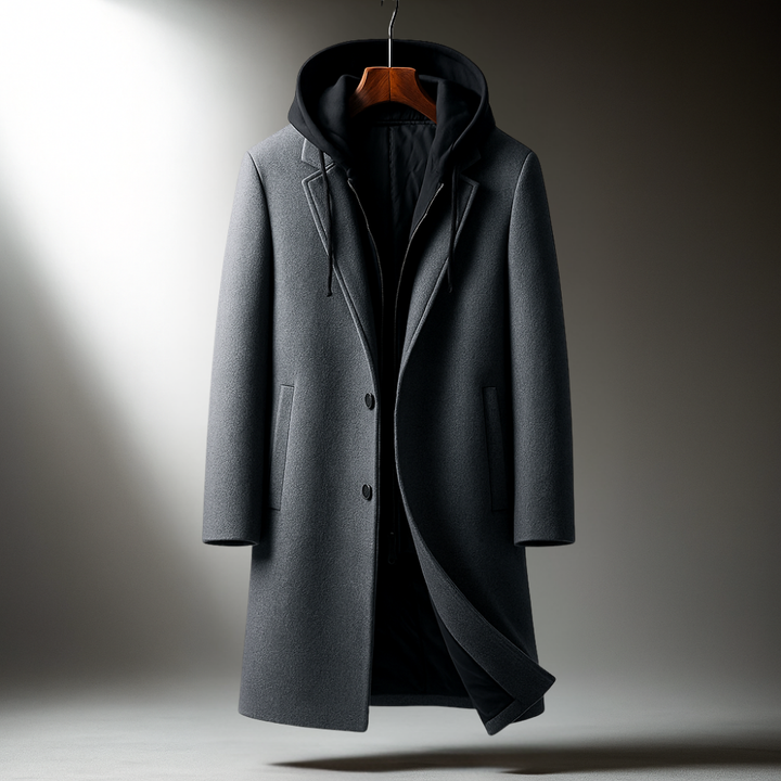 Men's Wool Hooded Coat