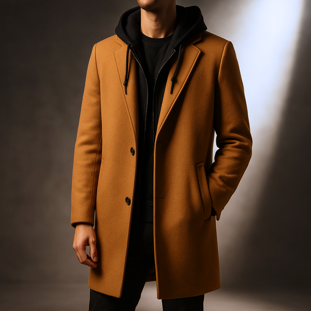 Men's Wool Hooded Coat