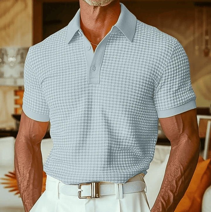 Men's Textured Check Polo Shirt