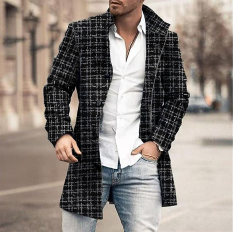 Men's Button Trench Coat