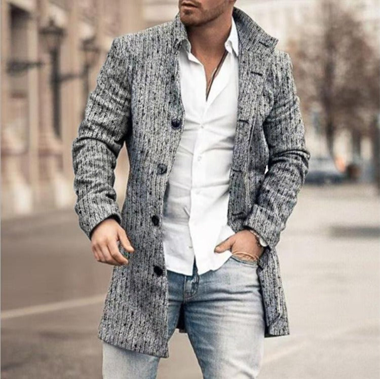 Men's Button Trench Coat