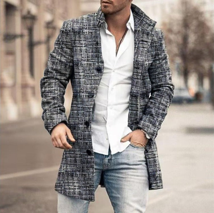 Men's Button Trench Coat